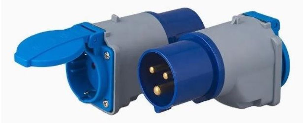 Adapter von Schuko auf CEE‐Kupplung (IEC 60309) für Wohnmobile, Wohnwagen und Anhänger