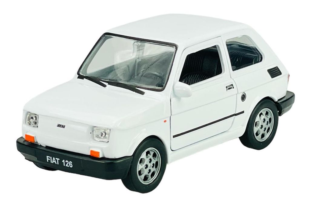 Welly Fiat 126p blanc 1:34-1:39 modèle en métal moulé sous Image du produit 