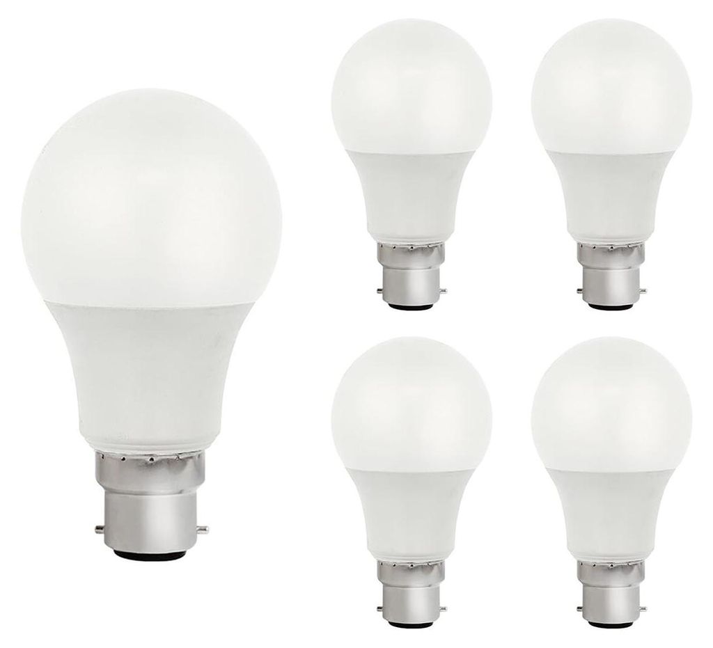 VITO LED-Lampe A60 B22 - 9 W (ersetzt 60 W) - 819 lm - 6400 K - 220-240 V - Ø 50 mm - Energieeffizient - 5 Stück