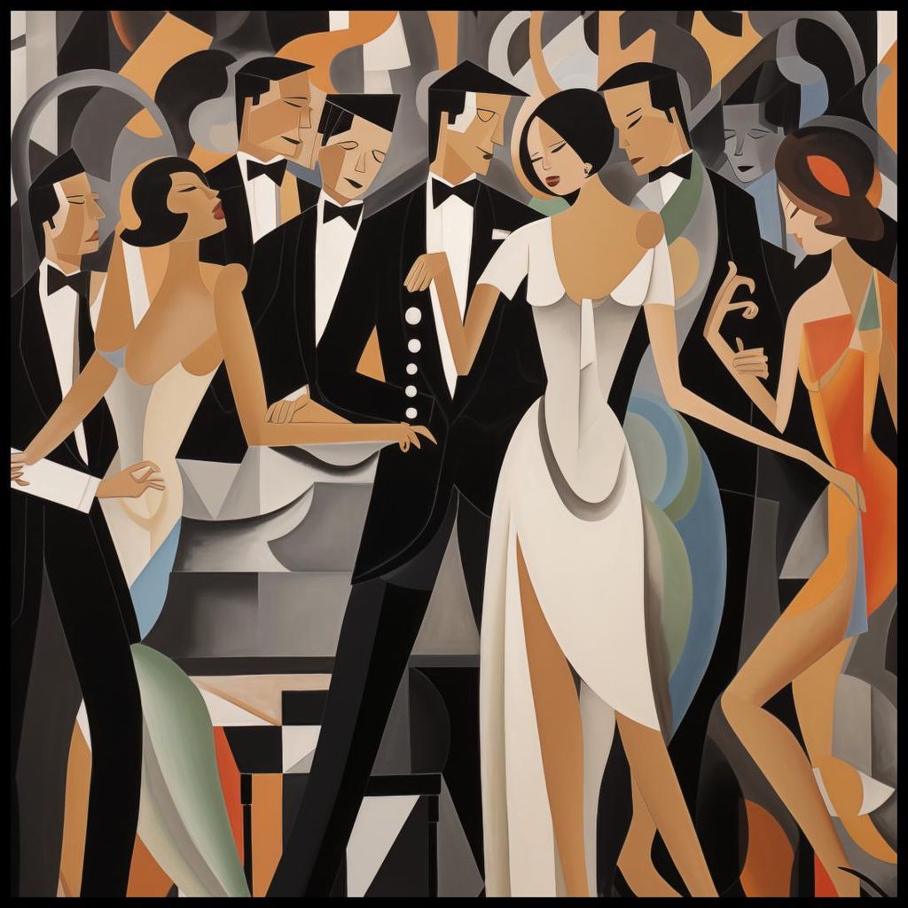 Plakat 80x80cm Ball im Art Deco