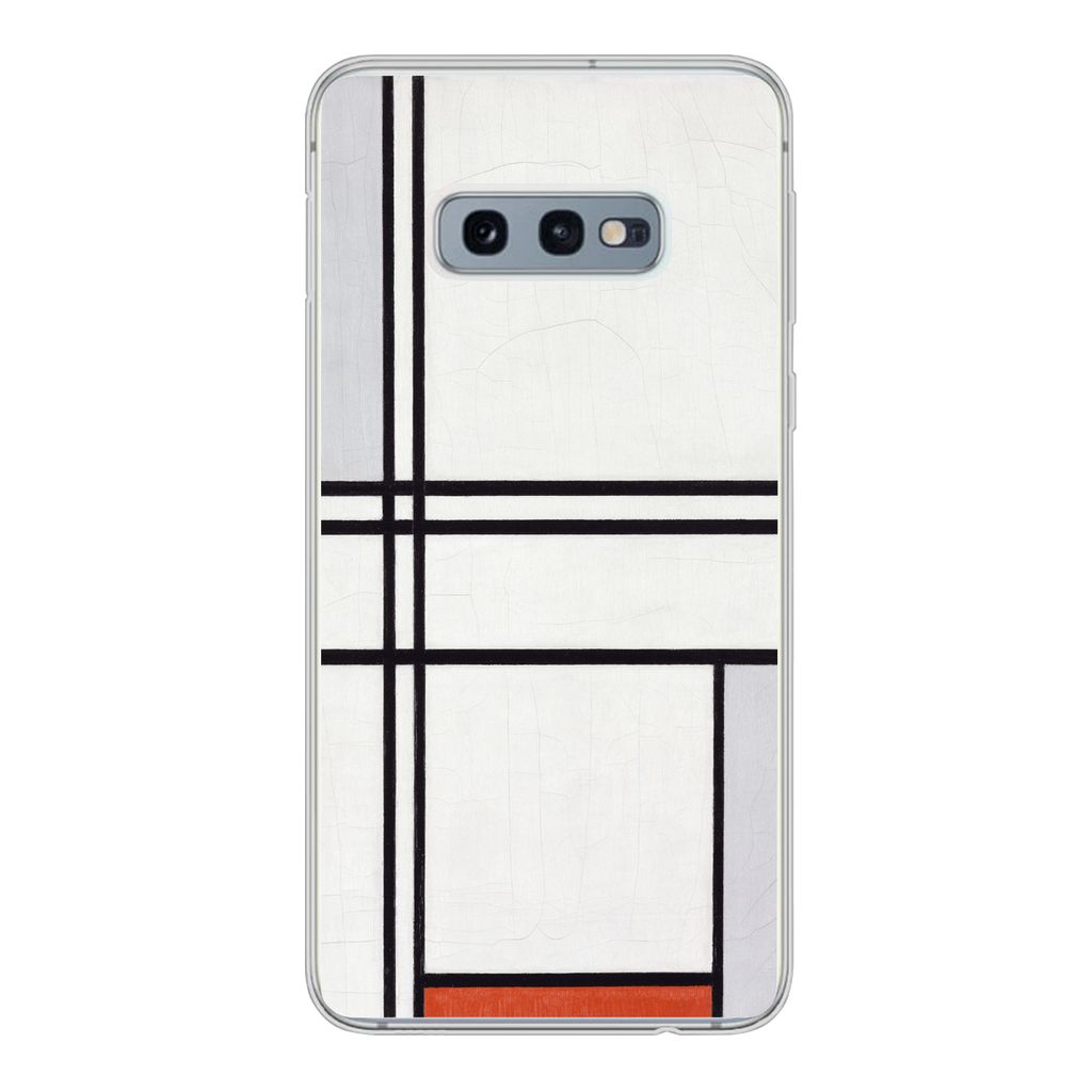 MuchoWow Handyhülle Schutzhülle Hülle für Samsung Galaxy S10e Komposition 1 mit Rot und Grau - Piet Mondrian Silikon Softcase Handy Hülle - ...