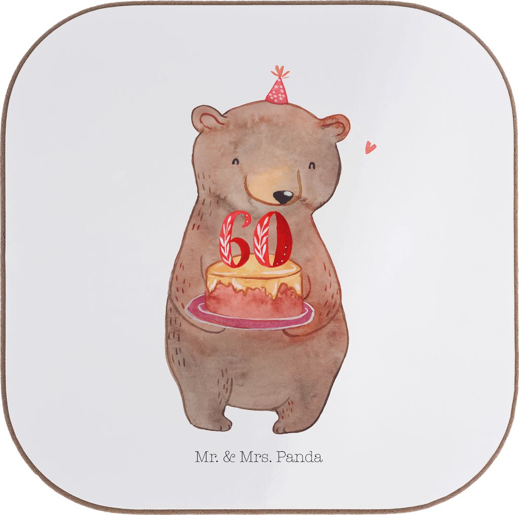 Mr. & Mrs. Panda Untersetzer für Gläser Bär Torte 50. Geburtstag - Weiß - Geschenk, Feiern, Tischuntersetzer, Tassen, Party, Kuchen, gläserunt...