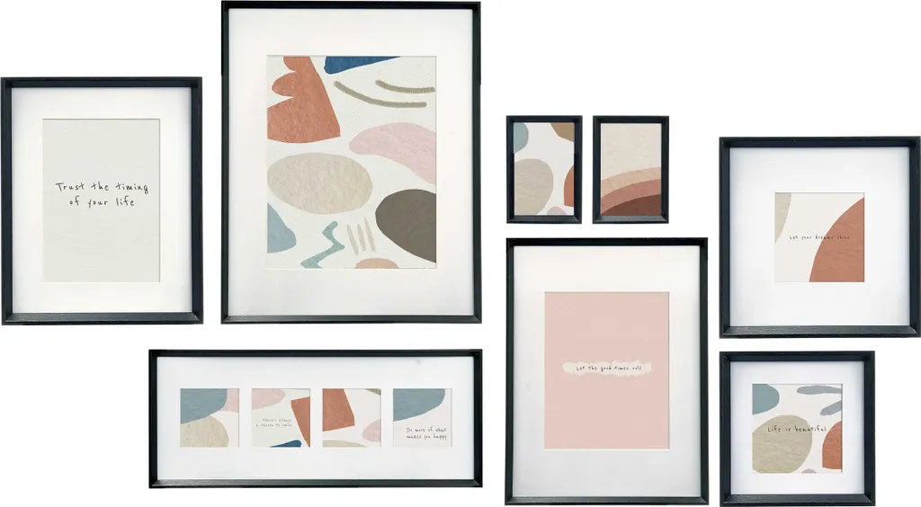 Cadre photo pour mur mural robuste lot de 8 cadres designs assortis