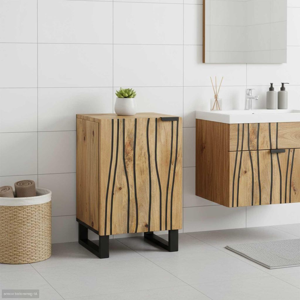 "im Sonderangebot"Waschbeckenschrank - modernes Design - Badezimmer-Unterschrank - Braun 38x33,5x58cm Holzwerkstoff DE976111 - Badezimmerschränke