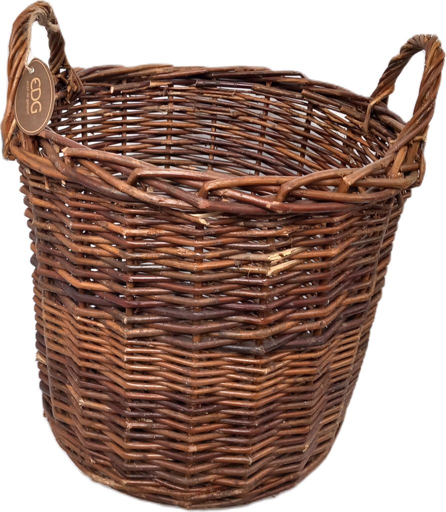 EDG Aufbewahrungskorb-Pflanzkorb für den Innenbereich, Rattan, Natur, H 41 cm, T 48 cm