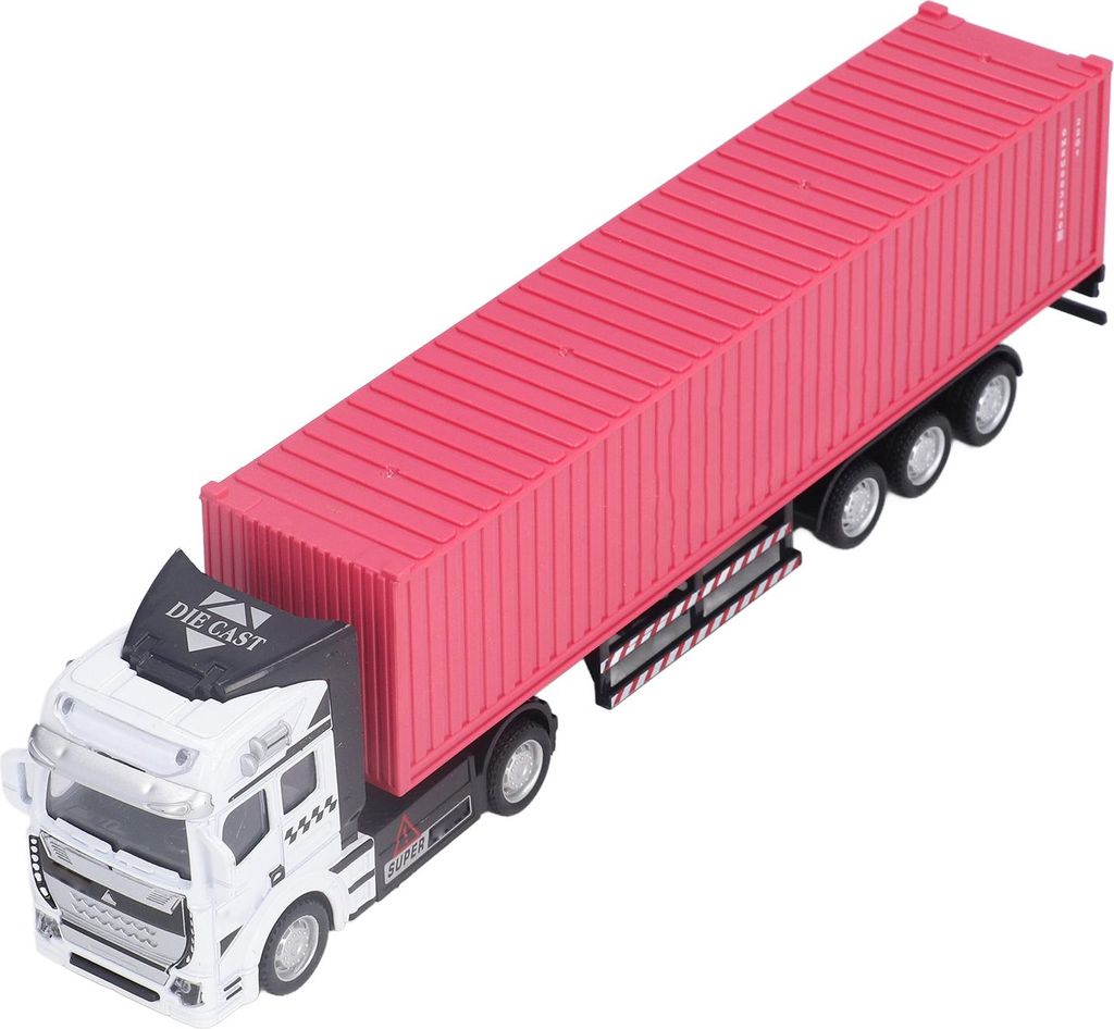 Container-LKW-Modell 1:48, lebendig, exquisit, schön, dekoratives Spielzeugornament für über 3 Jahre alt, Pink