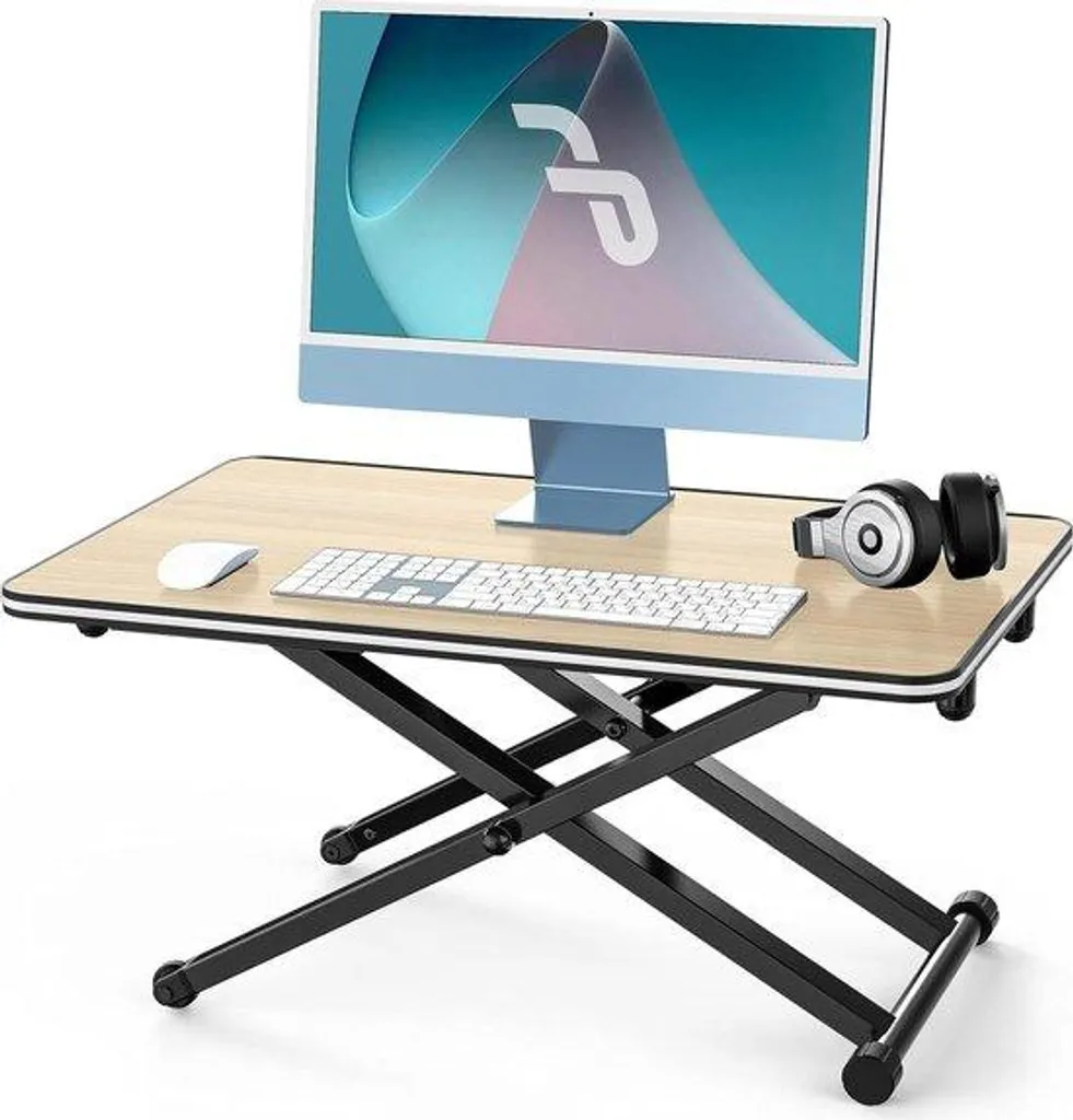 Bureau mobile pour PC portable design chêne avec large plateau 65x40cm