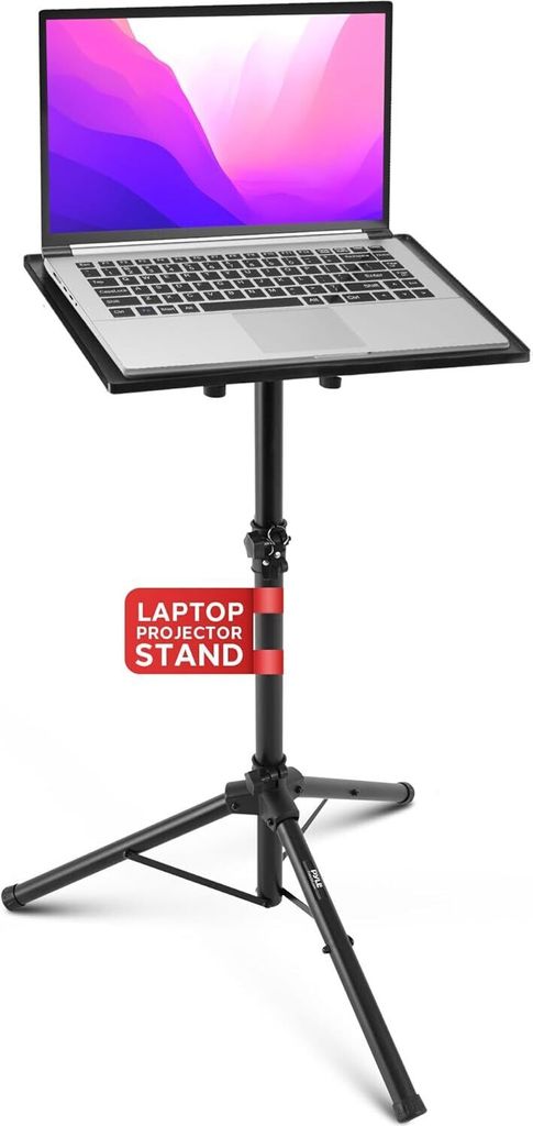 Pyle Universal Laptop Ständer - Laptop stand, Laptopständer & Projektor Ständer Stativ höhenverstellbar 65-100 cm, Bühne, Büro & Studio Beame...