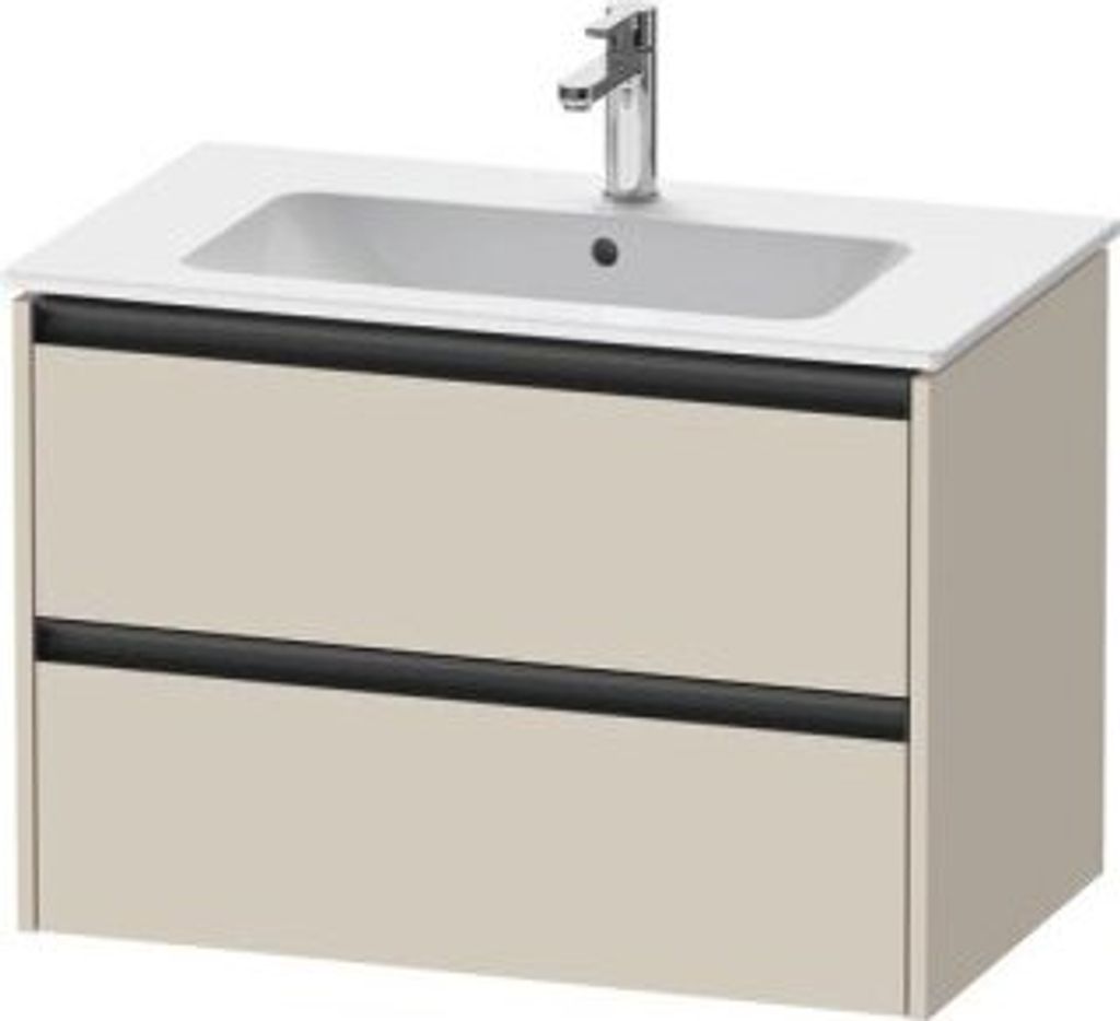 Duravit Ketho.2 Wastafelonderkast 81x48x55 cm Supermat Taupe