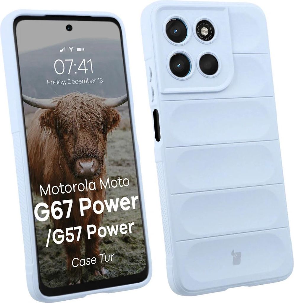 Robuste Handyhülle für Motorola Moto G57 Power / G67 Power, Bizon Case Tur, Hellblau