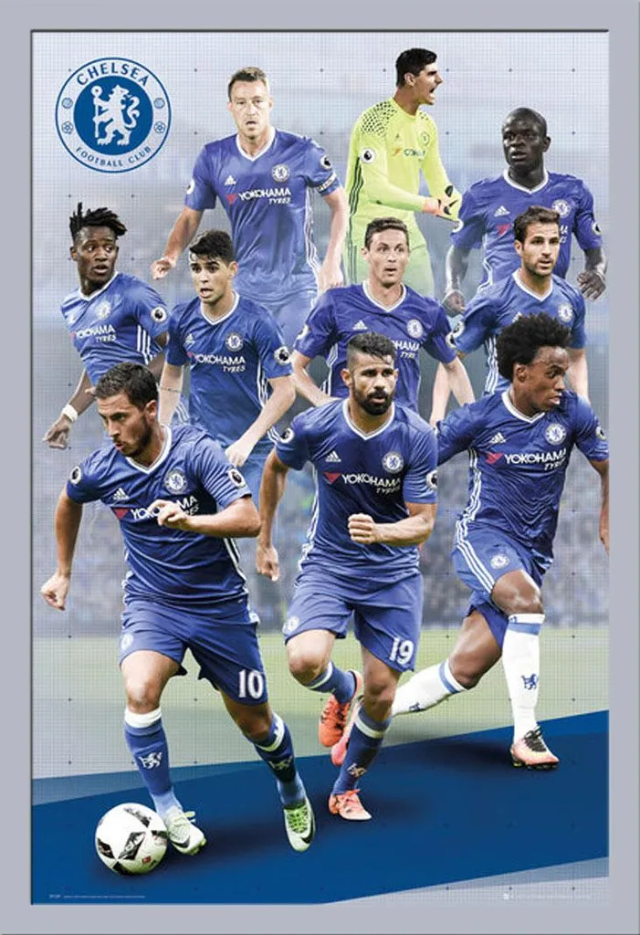 Offerta Poster Chelsea FC 16/17 Cornice Shinsuke Maxi MDF Argento