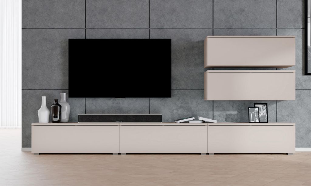 AX LIVING Meuble-paroi Loriano V beige Cachemire 300 cm de Image du produit 