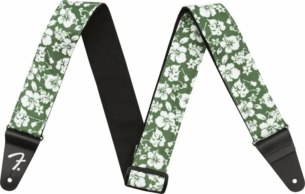 Sangle de Guitare Fender Hawaiian pour Concert et Studio Motif Vert