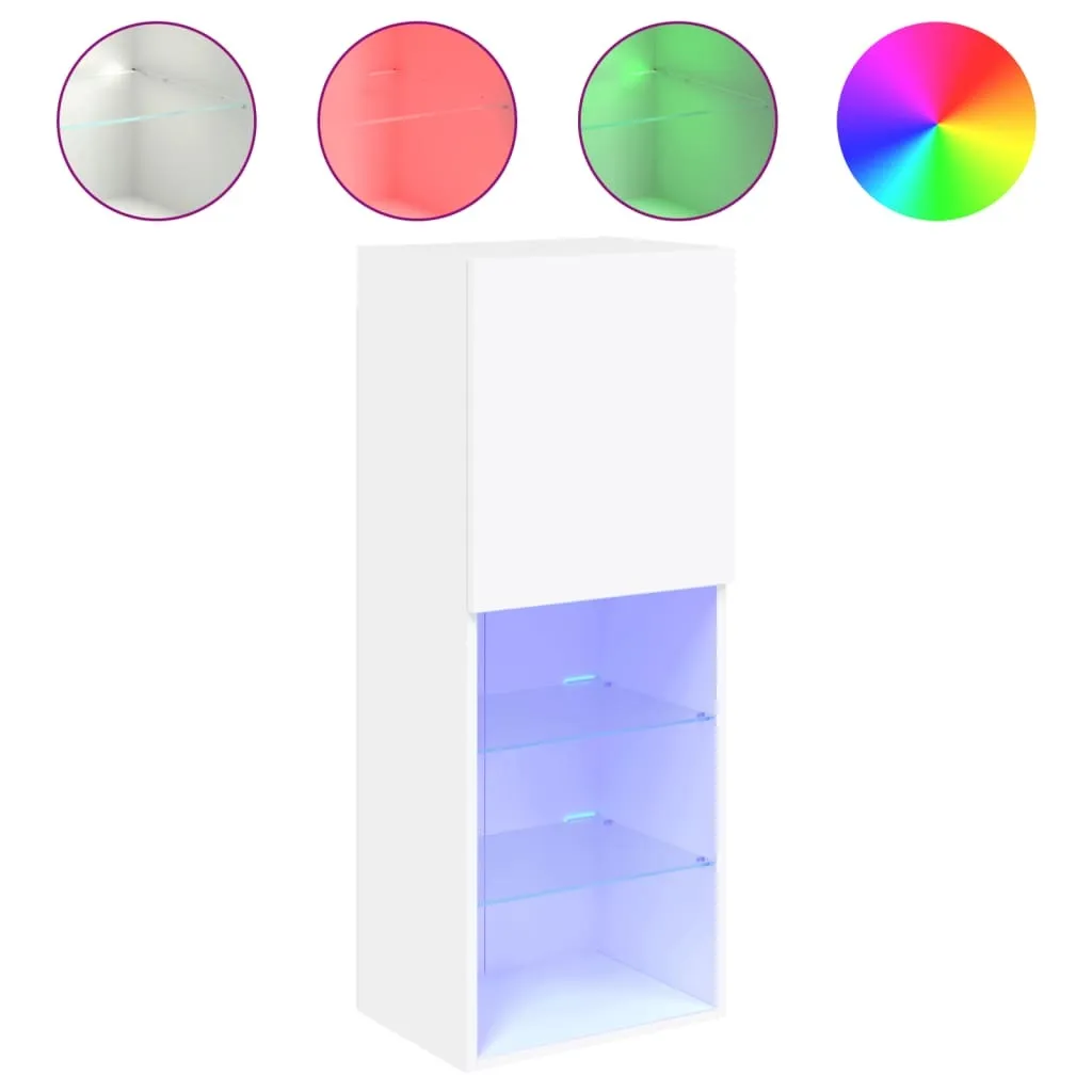 Mobile TV Moderno SYFAX Bianco LED 40,5cm - Design Minimalista Elite