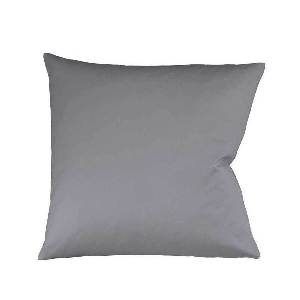 fleuresse Mako Satin Kissenbezug Colours Uni 80x80 cm Steingrau