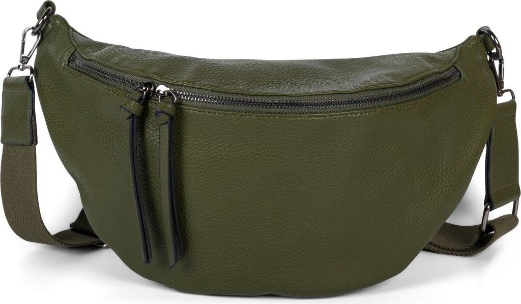 styleBREAKER Damen Halbmond Schultertasche groß | Crossbody Umhängetasche Handtasche mit 2 Wege Reißverschluss & verstellbarem Schultergurt 37 x...