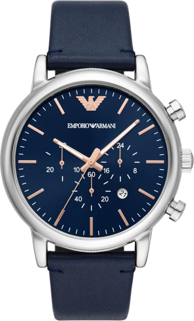 Armani Herrenuhr ar11451 Klassisch, Quarz, 36 mm, Dunkelblau, 50m wasserdicht