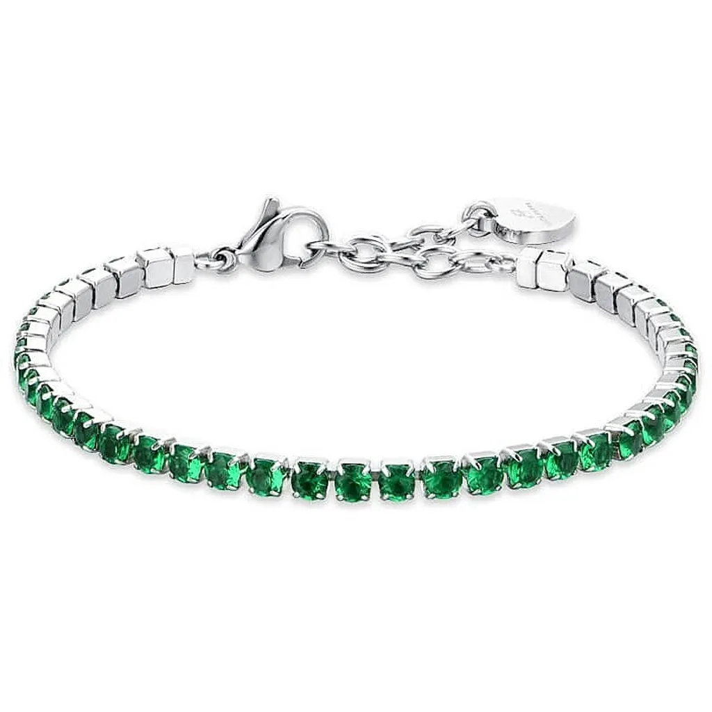 Bracelet Tennis Femme serti de Cristaux Blancs Luca Barra Collection