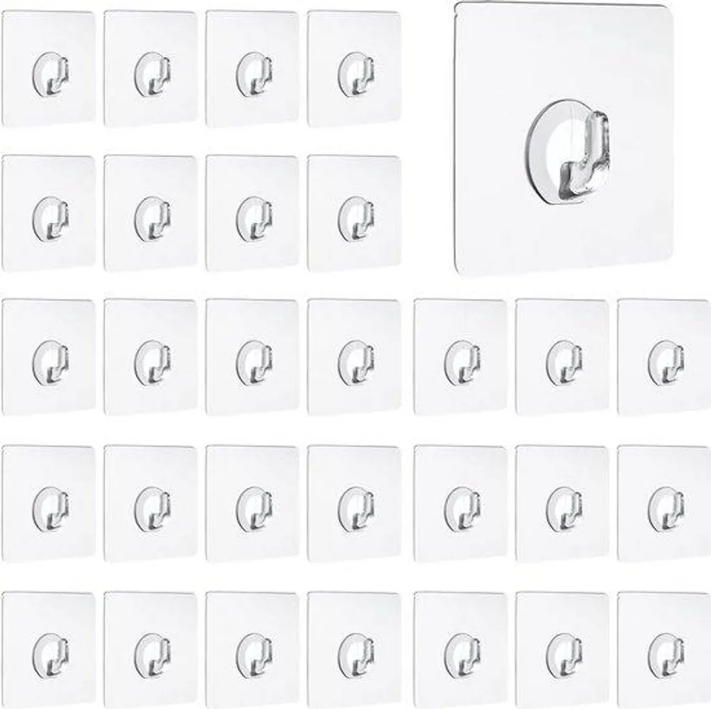 Crochet mural transparent autocollant lot de 10 pour cuisine et bain