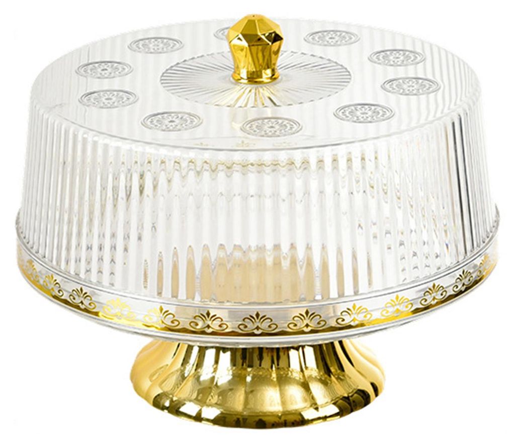 Vintage-Etageren aus Glas mit gewölbtem Deckel, 360°-Rundumsicht, ideal für Kuchen, Cupcakes, Gebäck und Obst.