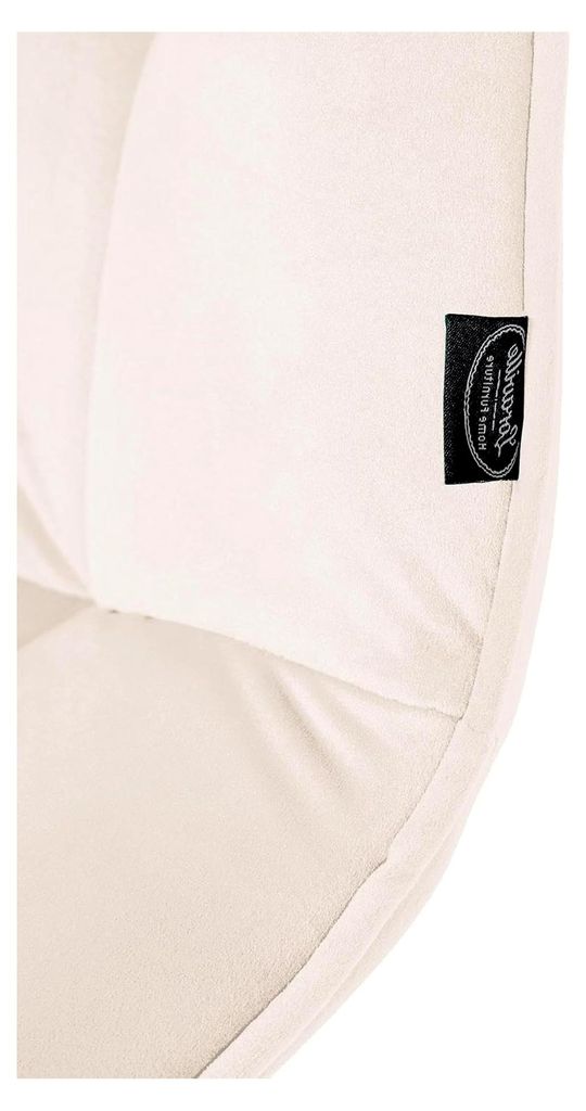 Esszimmerstuhl Vermont I Samt-Bezug I Gepolsterter Freischwinger-Stuhl, Farbe: Creme