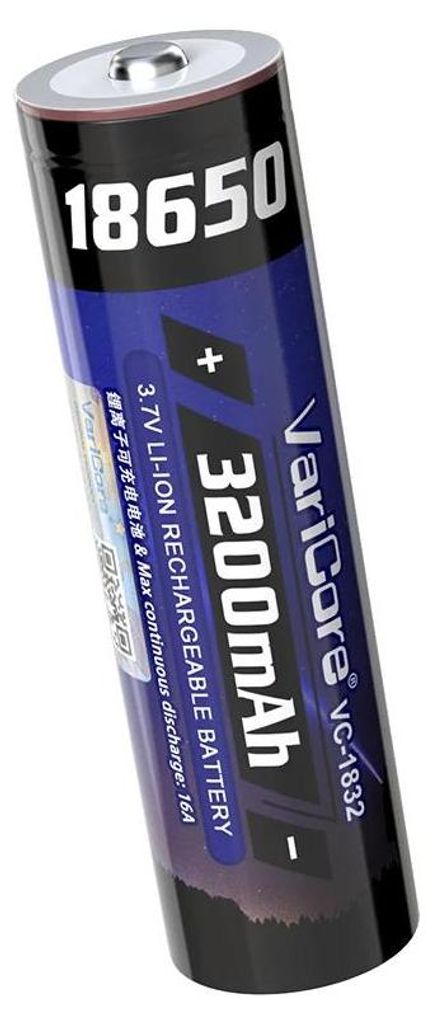 18650 Li-Ion Akku - 3,7V wiederaufladbare Lithium-Ionen-Batterie - 3200mAh Kapazität - spitze Taste ohne PCB-Schutz - 1 Stück Zelle für Taschenl...