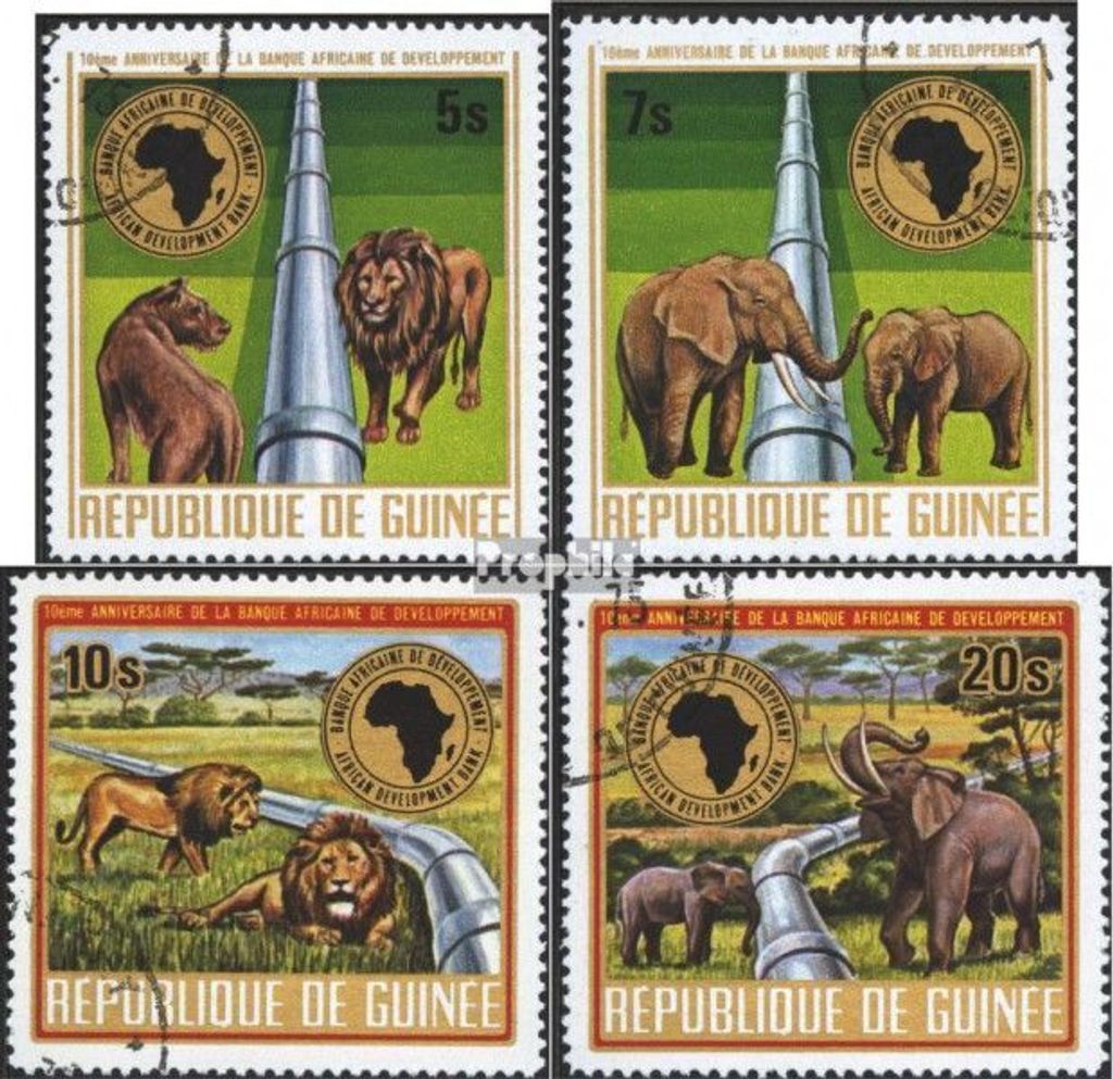 Briefmarken Guinea 1975 Mi 729A-732A (kompl.Ausg.) Produktbild 