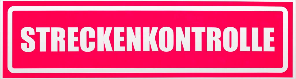 Kiwistar Streckenkontrolle invertiert Magnetschild Schild magnetisch - 45cm Neonpink - Magnetfolie für Auto PKW Kfz