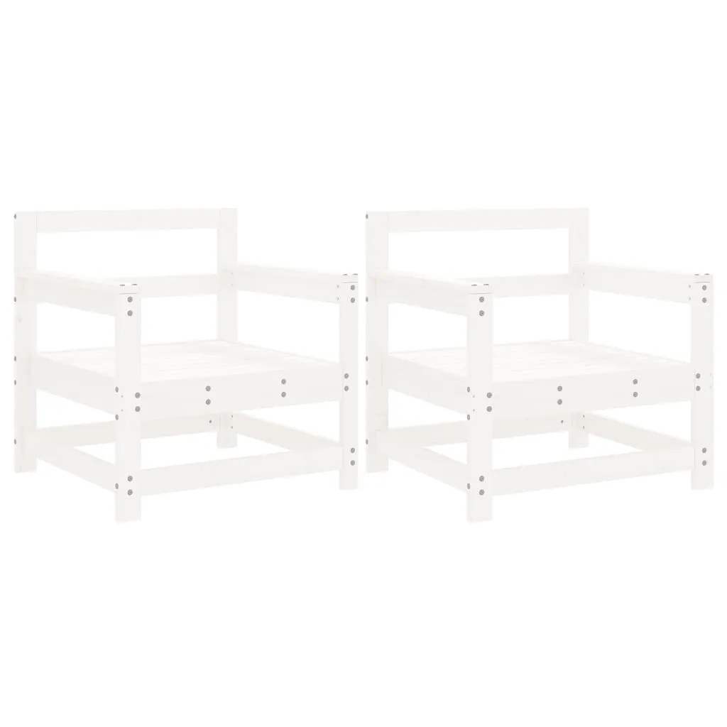 Sedie da Esterno 2 pz in Pino Massiccio Bianco | Offerta Arredo Giardino - 1