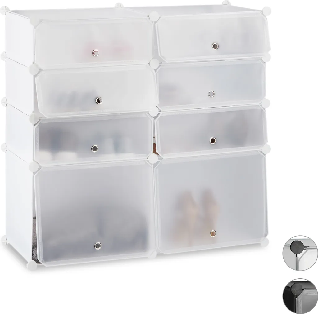 Meuble à Chaussures Modulable 8 Casiers en Plastique pour un Rangement Malin