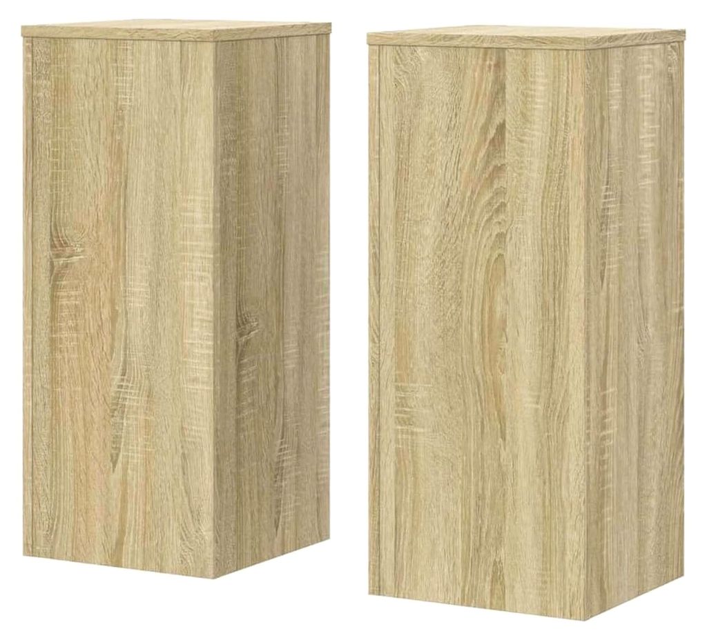 Pflanzenständer 2 Stück, Blumenständer mit hohler Konstruktion, Dekosäule für Pflanzen, Blumenhocker, Blumensäule aus Sonoma-Eiche Holzwerkstoff