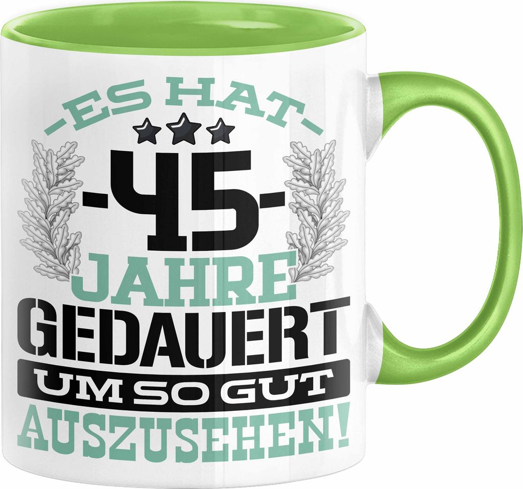 45. Geburtstag Lustig Geschenk Männer Frauen Geschenkidee zum 45er Mann Frau Es Hat 45 Jahre Gedauert Um So Gut Auszusehen Mutter Vater (Grün)
