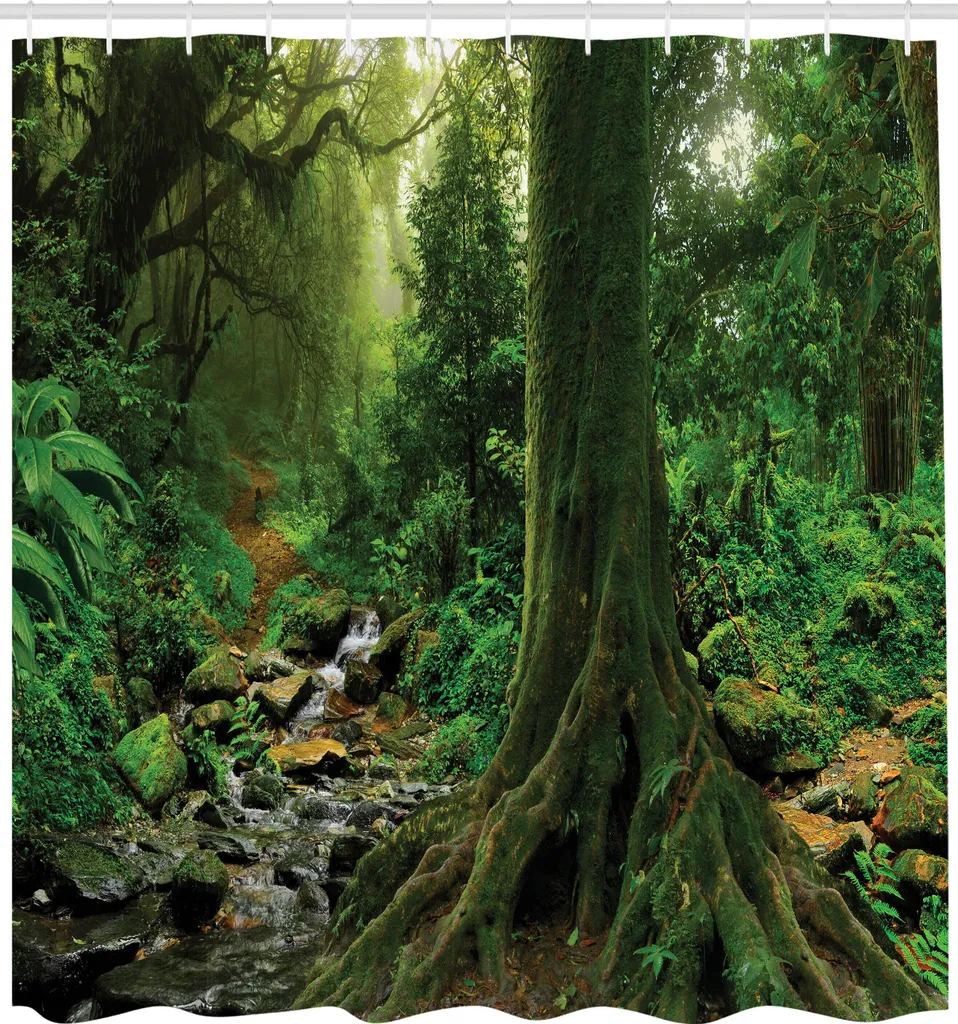 Tenda Doccia Antimuffa 175x220 cm ABAKUHAUS | Foresta e Nebbia