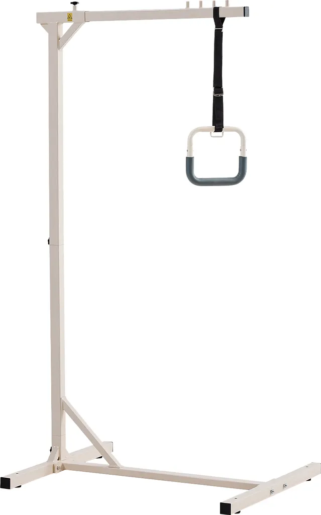 Potence de Lit Robuste 113 kg en Acier, Lève-personne avec Socle en H 96cm