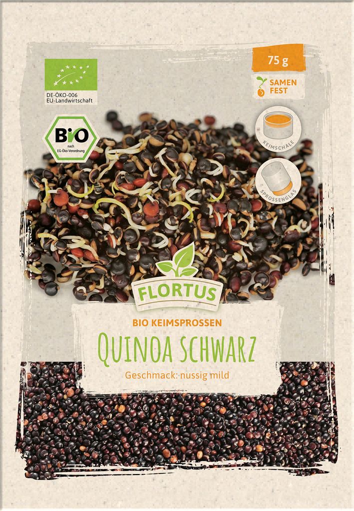 Keimsprossen Quinoa Schwarz | Keimsprossen von FLORTUS, Menge:200 g