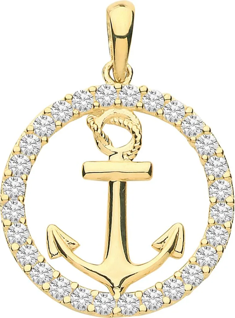 Pendentif Femme Or et Zirconium - Idéal pour Cadeau ou Cérémonie