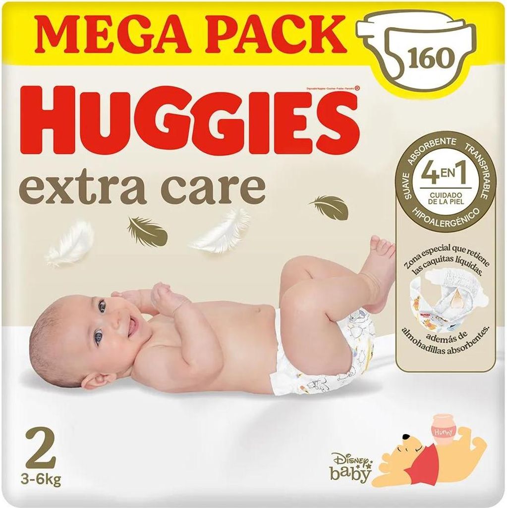 Huggies Windeln Babybedarf Extra Care Größe 2 3 6 kg Produktbild 