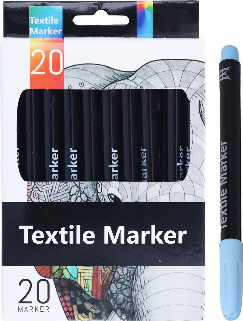 20-teiliges Stoffmarker-Set für glatteres Schreiben, Malen, leuchtende Farben, Markierungsstift-Set für Erwachsene, Studenten, DIY, Stoff, Schuhe...