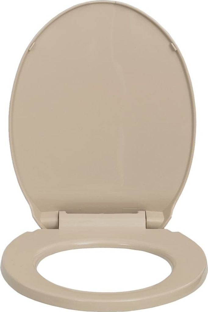 vidaXL Toilettensitz mit Absenkautomatik Beige Oval Produktbild 2