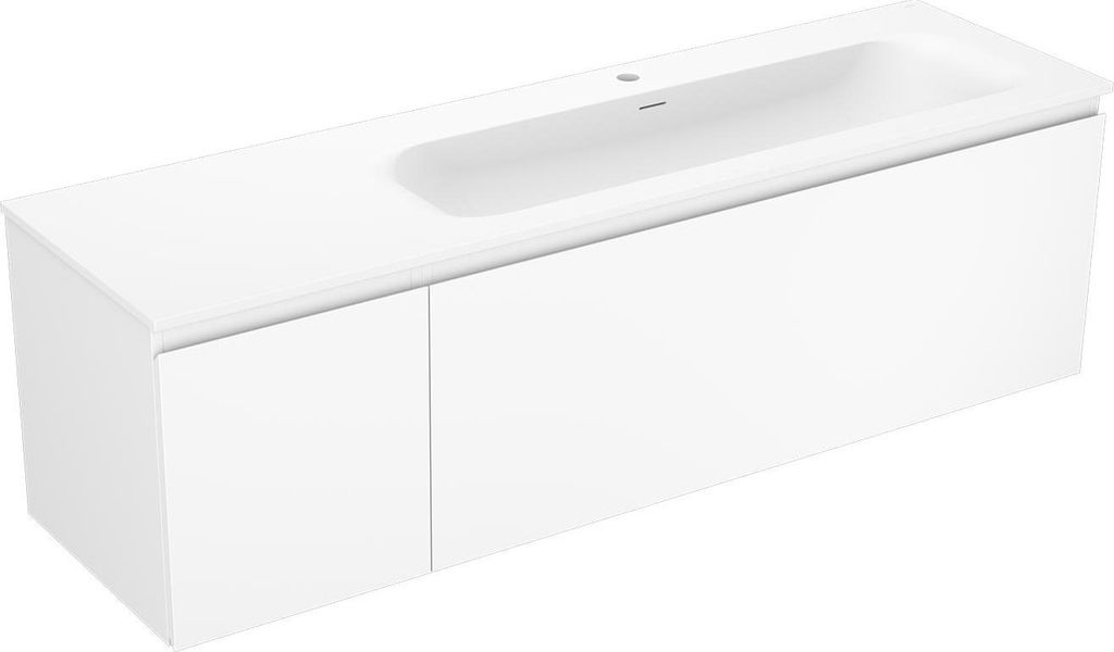 Mexen Orio Badezimmer-Unterschrank 90 cm mit Waschbecken Vela, 2 Schubladen, weiß glänzend - 91A10-09047-2-BFF00-W23M00