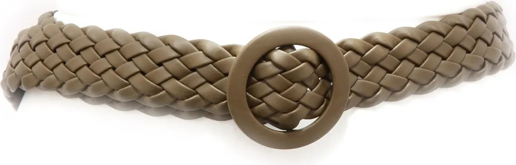 Ceinture Femme Tressée Ajustable Vert Émeraude avec Boucle Métallique Chic