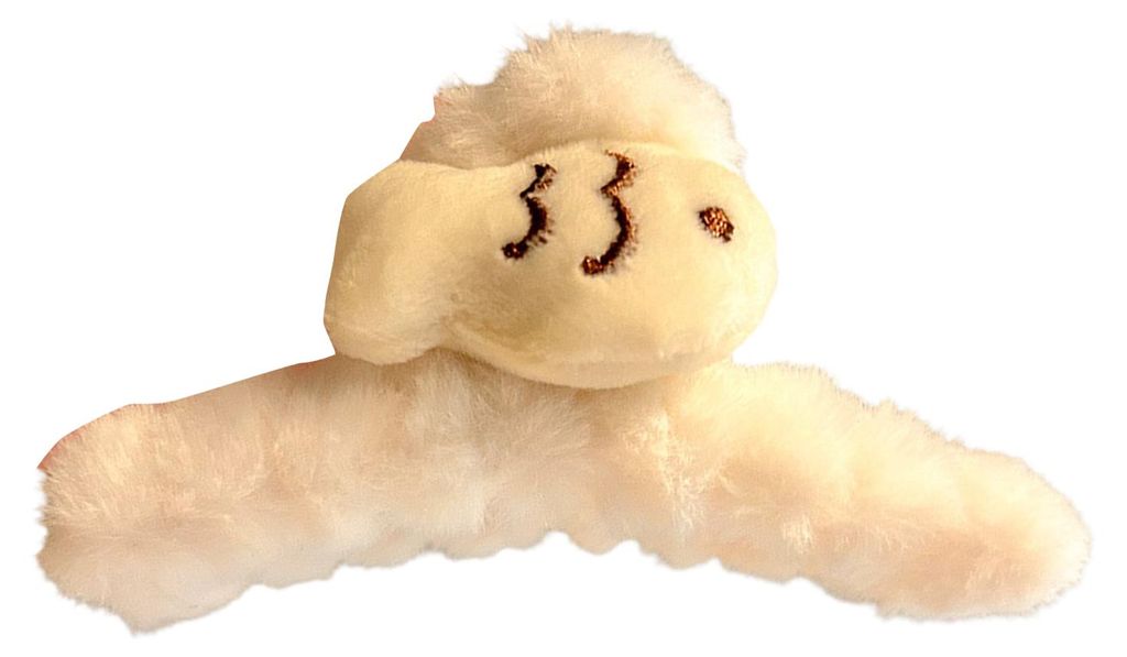 Haarspange für Damen, weicher Plüsch, fischförmige Haarspange, große Größe, für den Hinterkopf, Winter-Haaraccessoire