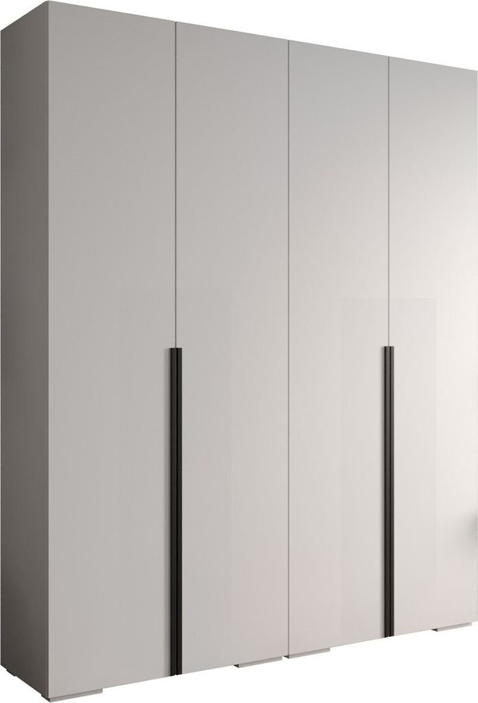 MEBLE KRYSPOL Inova 1 Schrank - 236,7x200x47cm - Weiß Weiß Schwarz