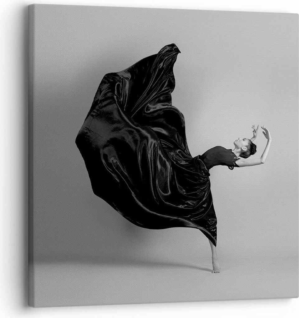 Bild auf Leinwand - Leinwandbild - Einteilig - Tanz Schwarz Kleid - 30x30cm - Wand Bild - Wanddeko - Wandbilder - Leinwanddruck - Bilder - Wanddeko...