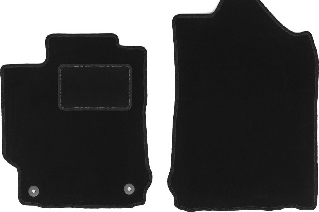 Velours-Fußmatten Vorne passend für Toyota Camry VIII XV50 (Limousine, Bj. 2011-2018) – schwarz, passgenau, mit Befestigungen set 2 Stk. - STA...