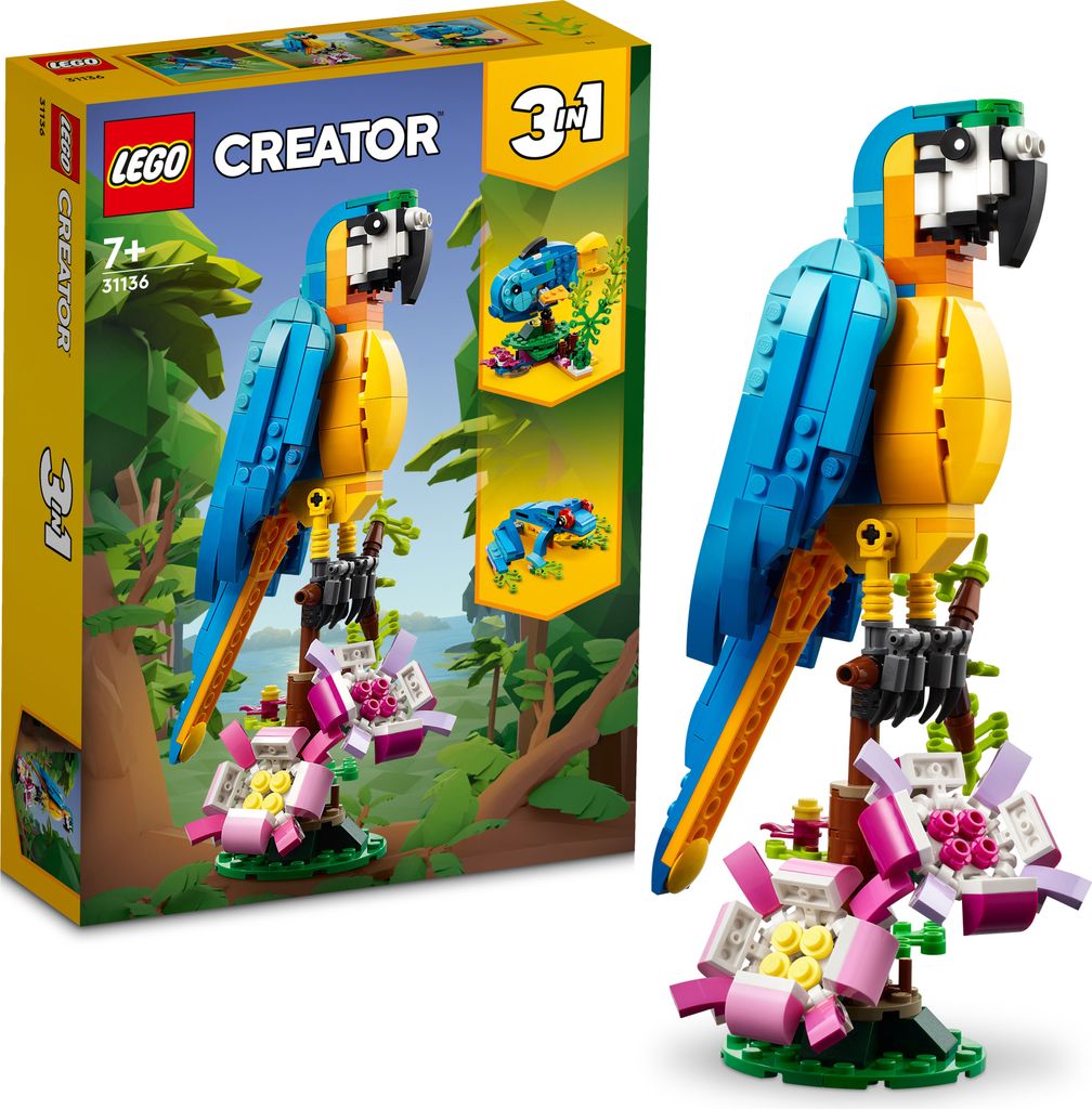 LEGO Creator 3 w 1 Egzotyczna papuga, Figurki Zwierząt z Zdjęcie produktu 