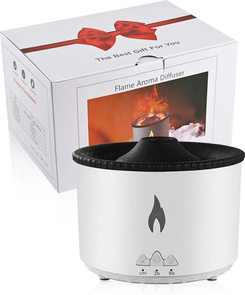 Humidificateur d'air aromathérapie 360ml avec effet flamme et méduse