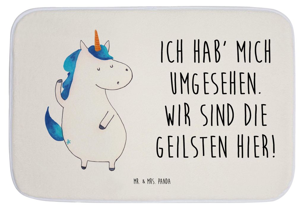Mr. & Mrs. Panda Badteppich Einhorn Mann - Weiß - Geschenk, Produktbild 