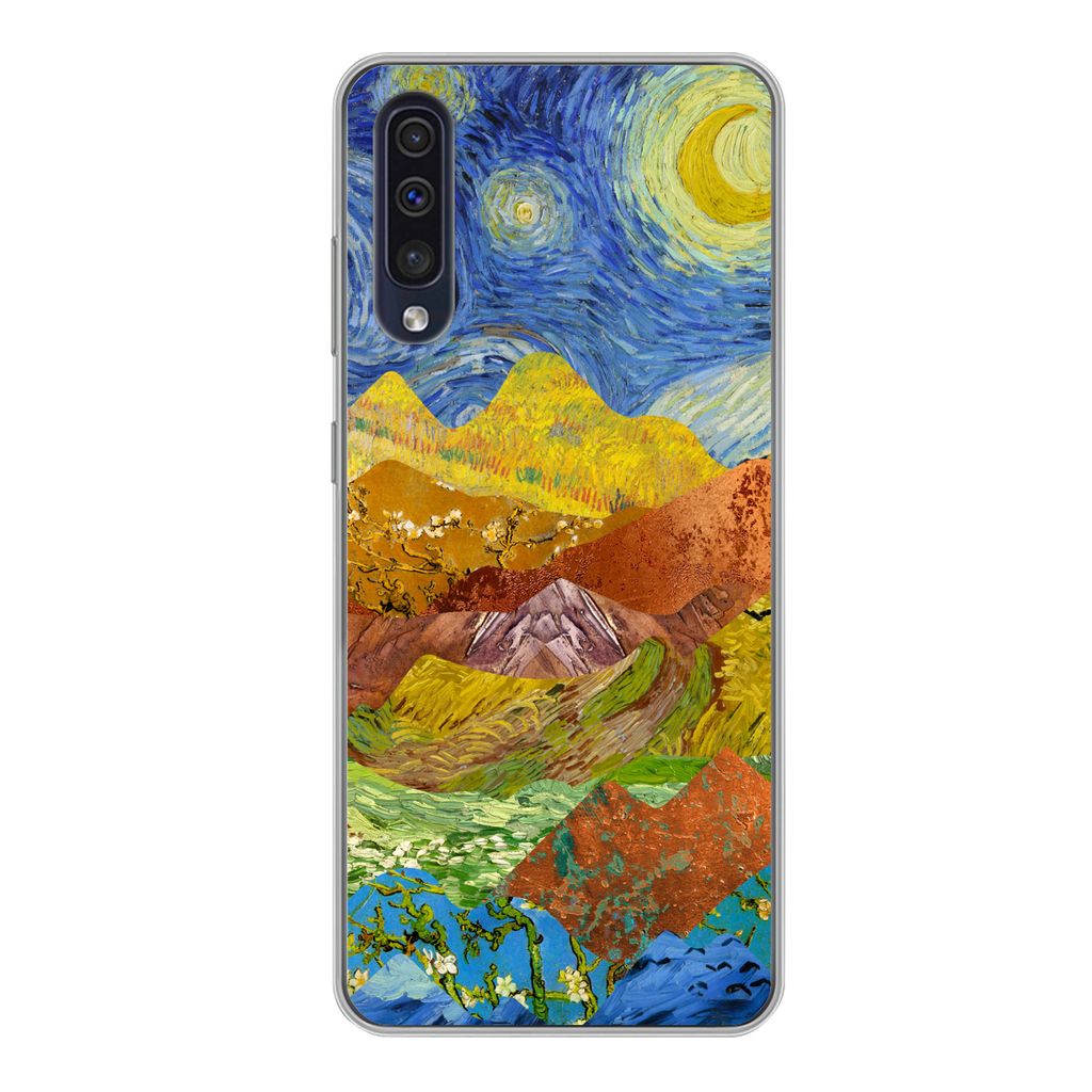 MuchoWow Handyhülle Schutzhülle Hülle für Samsung Galaxy A50 Alte Meister - Collage - Van Gogh Silikon Softcase Handy Hülle - Mobiltelefonh...