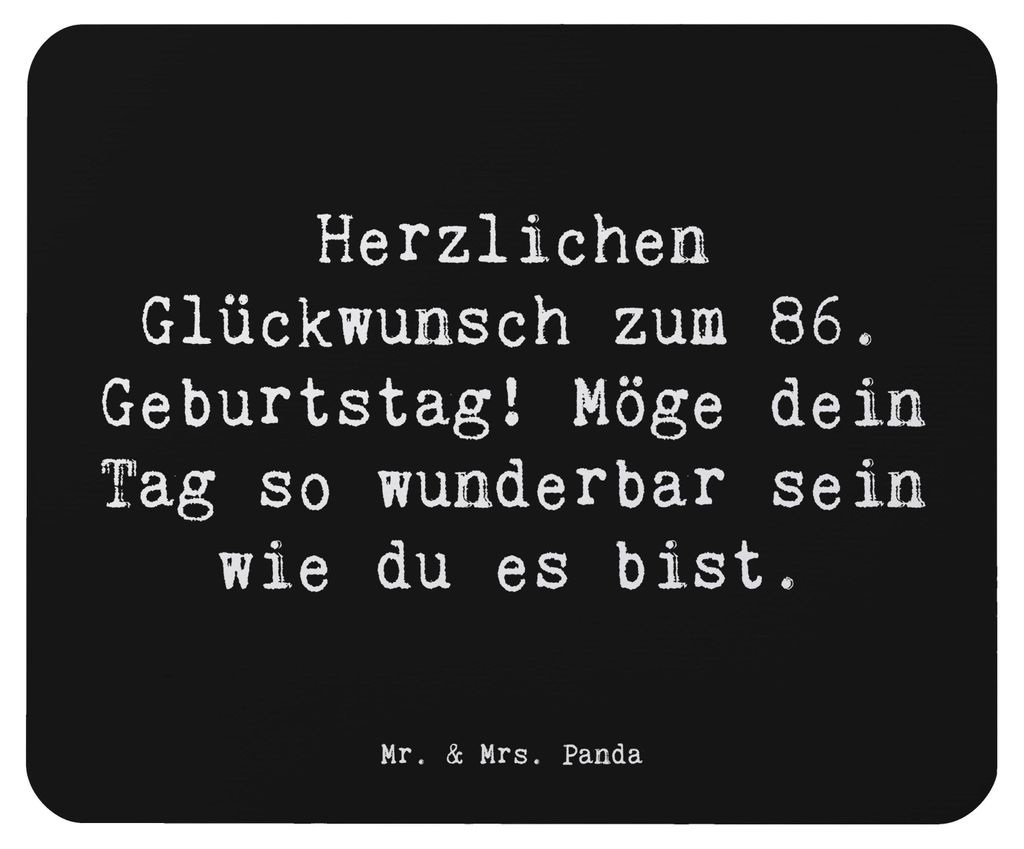 Mr. & Mrs. Panda Mauspad Spruch 86. Geburtstag - Schwarz - Geschenk, Geburtstagswünsche, Mousepad, Mouse Pad, Happy Birthday, laptop, Geburtstagsg...